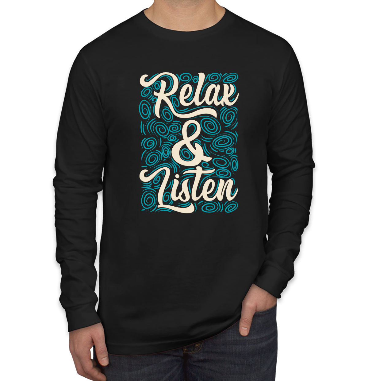 Relax And Listen To Music Men's Long Sleeve Shirt