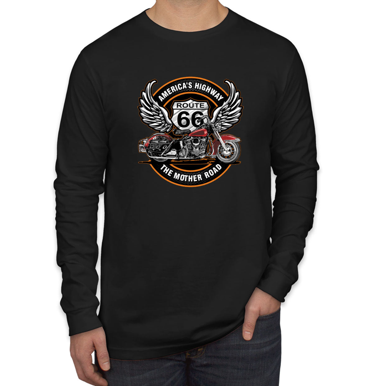 Route 66 The Mother Road Men's Long Sleeve Shirt