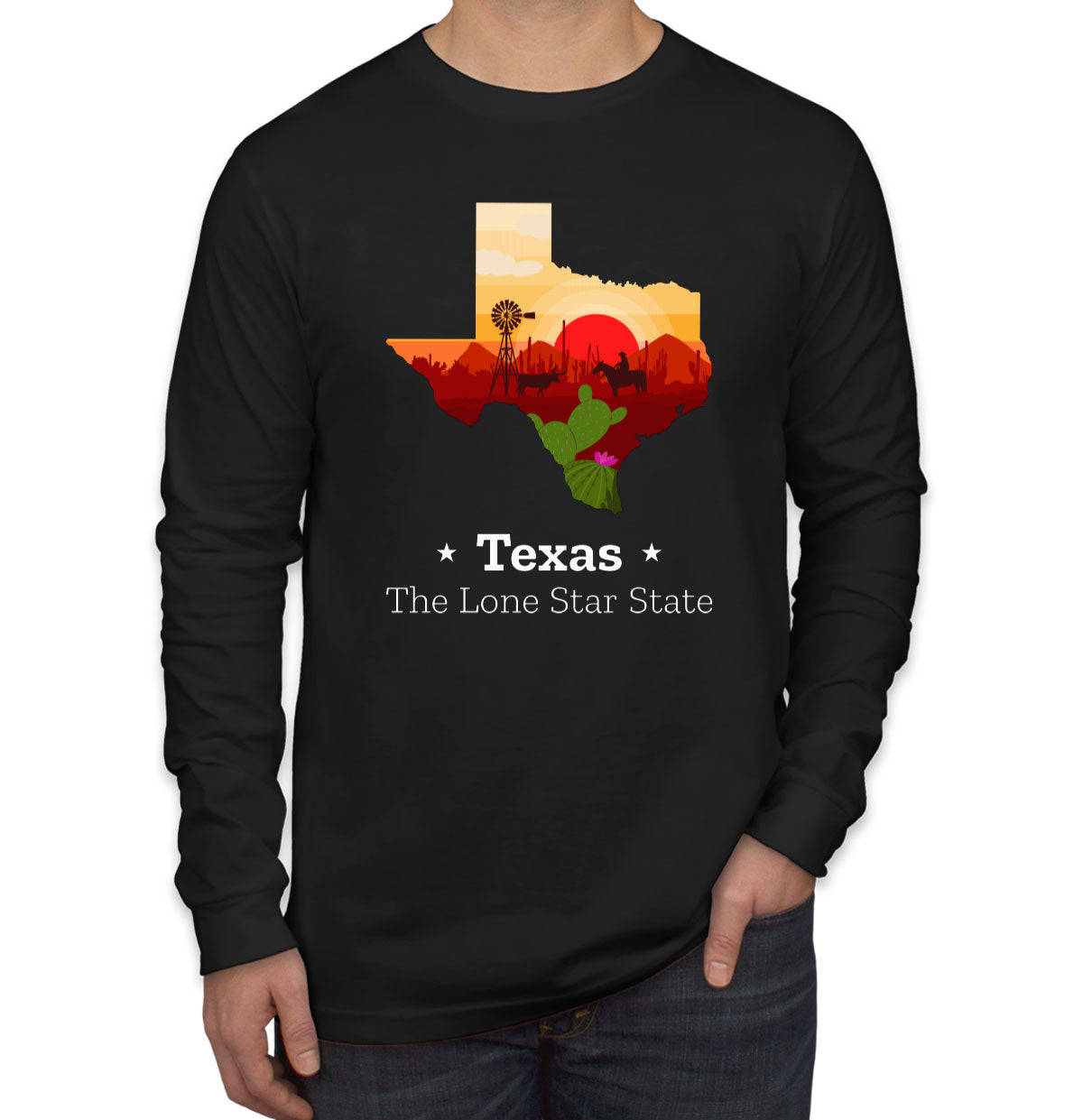 Texas The Lone Star State Men's Long Sleeve Shirt