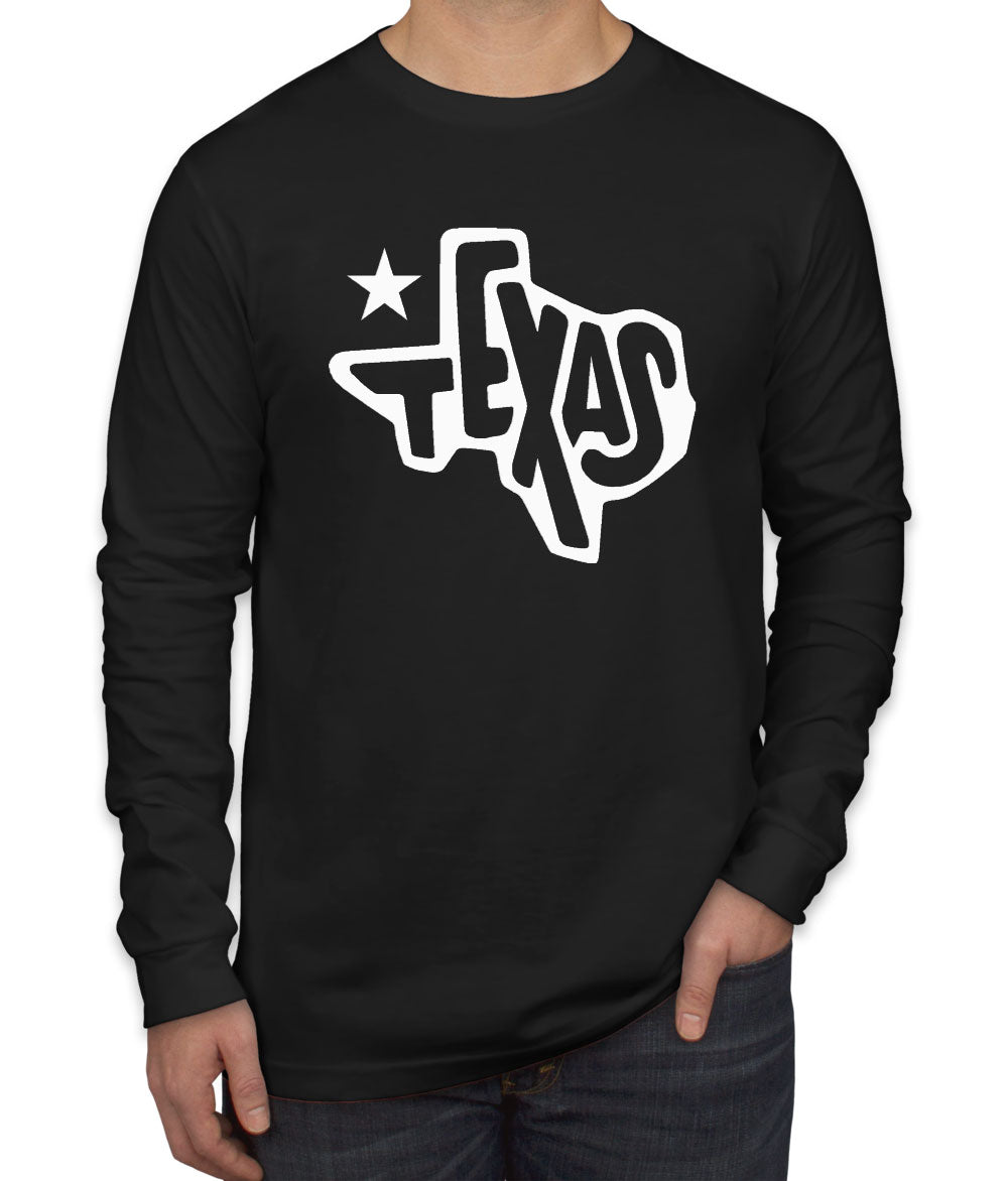 Texas Map Men's Long Sleeve Shirt