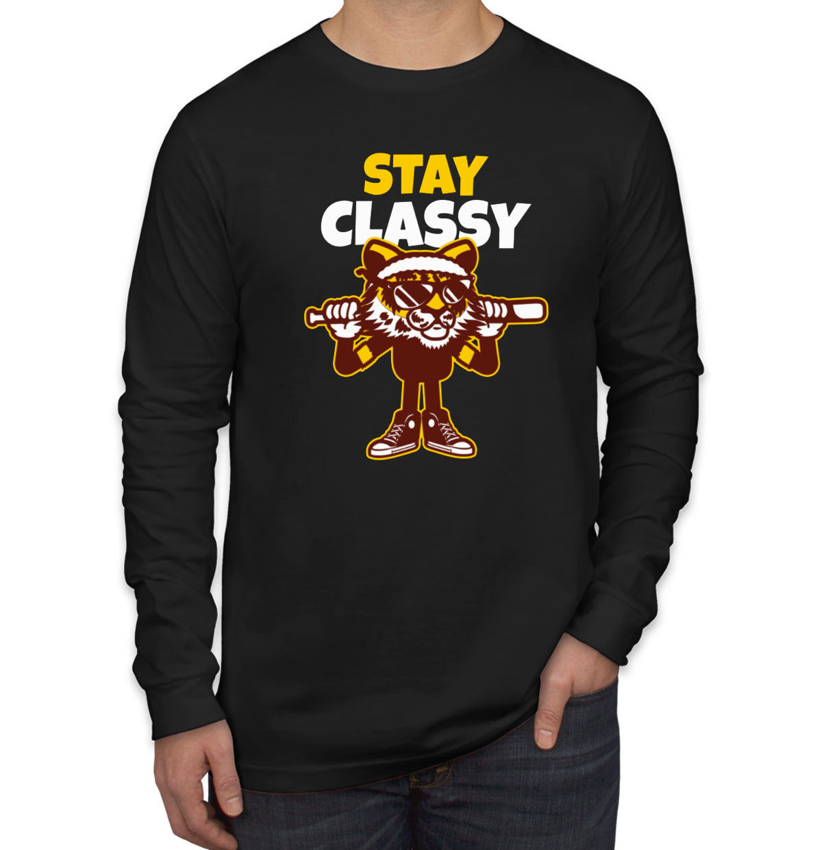 Stay Classy. A Tiger In Streetwear Men's Long Sleeve Shirt