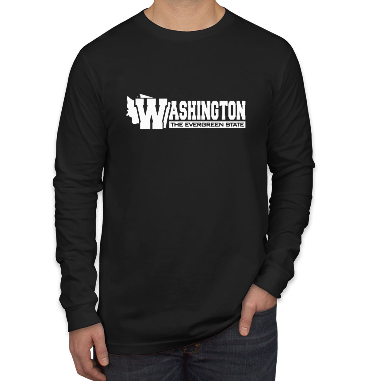 Washington The Evergreen State Men's Long Sleeve Shirt