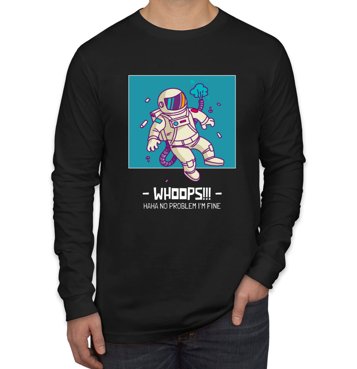 Astronaut Fart Men's Long Sleeve Shirt