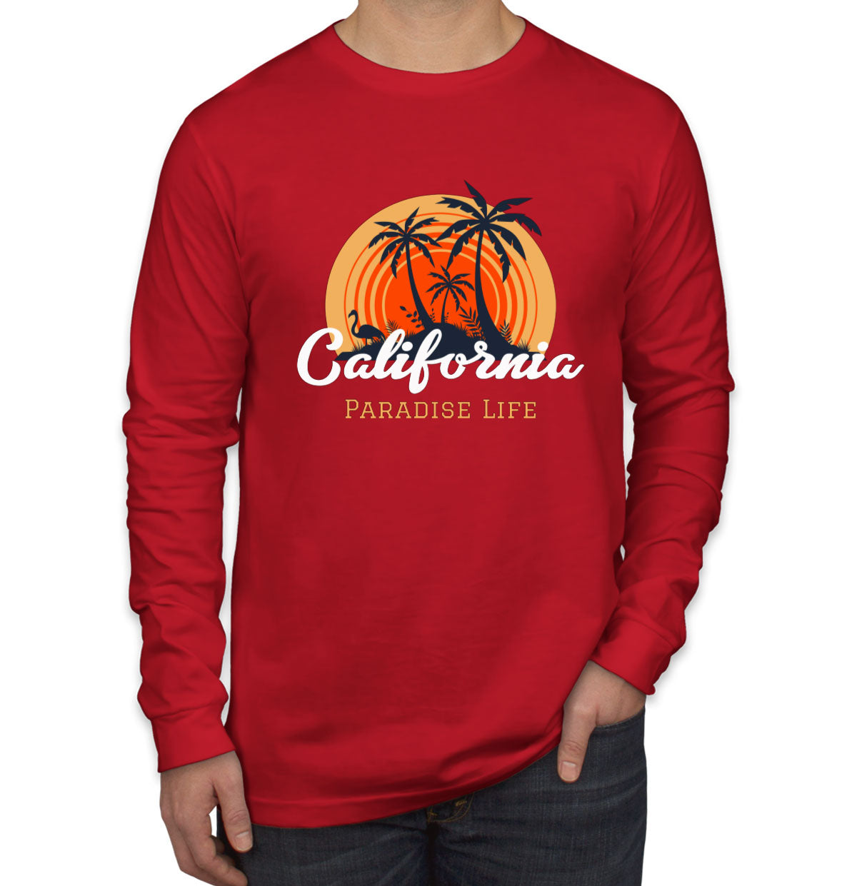 California Paradise Life Men's Long Sleeve Shirt