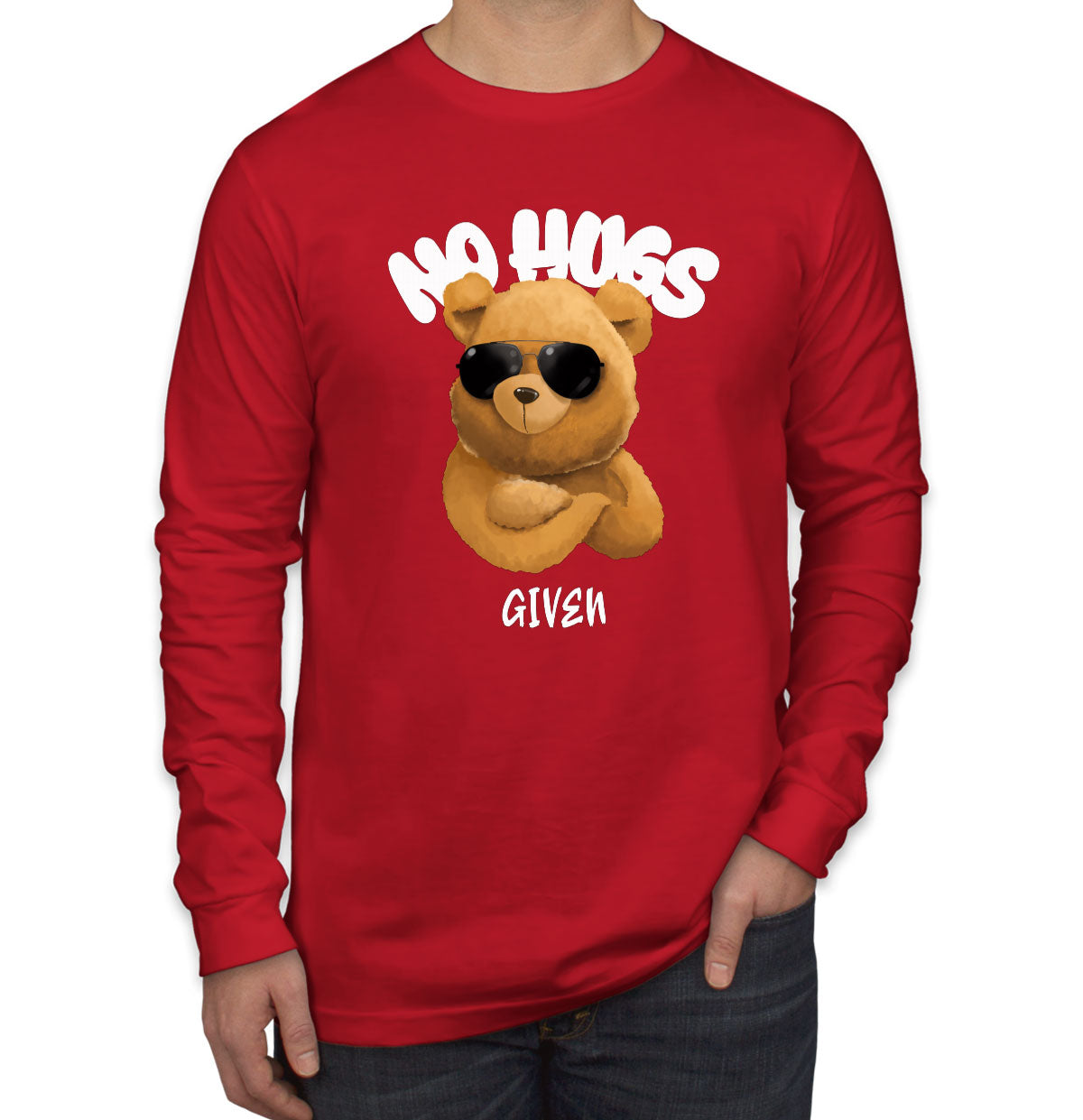 No Hugs Given Men's Long Sleeve Shirt