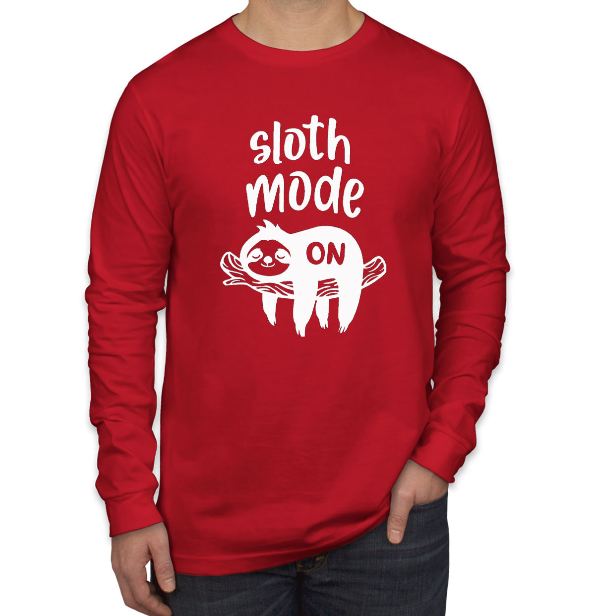 Sloth Mode On Men's Long Sleeve Shirt