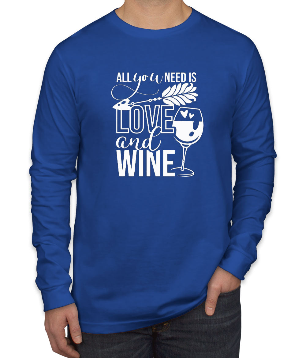 All You Need Is Love And Wine Men's Long Sleeve Shirt