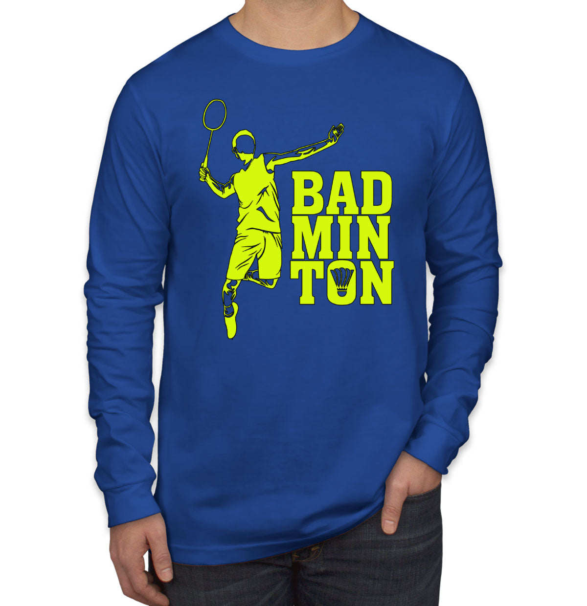 Badminton Player Men's Long Sleeve Shirt