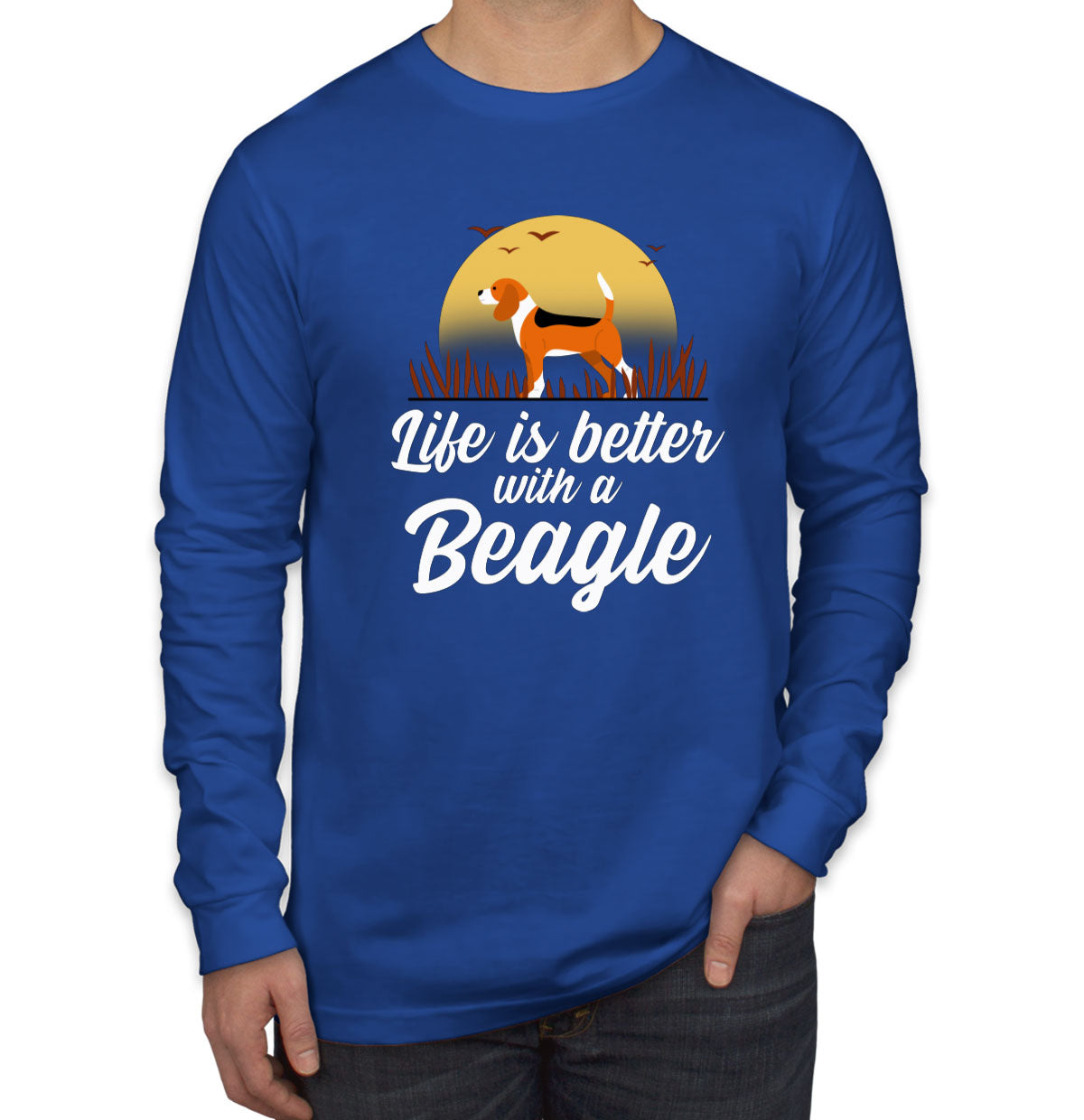 Life Is Better With A Beagle Men's Long Sleeve Shirt