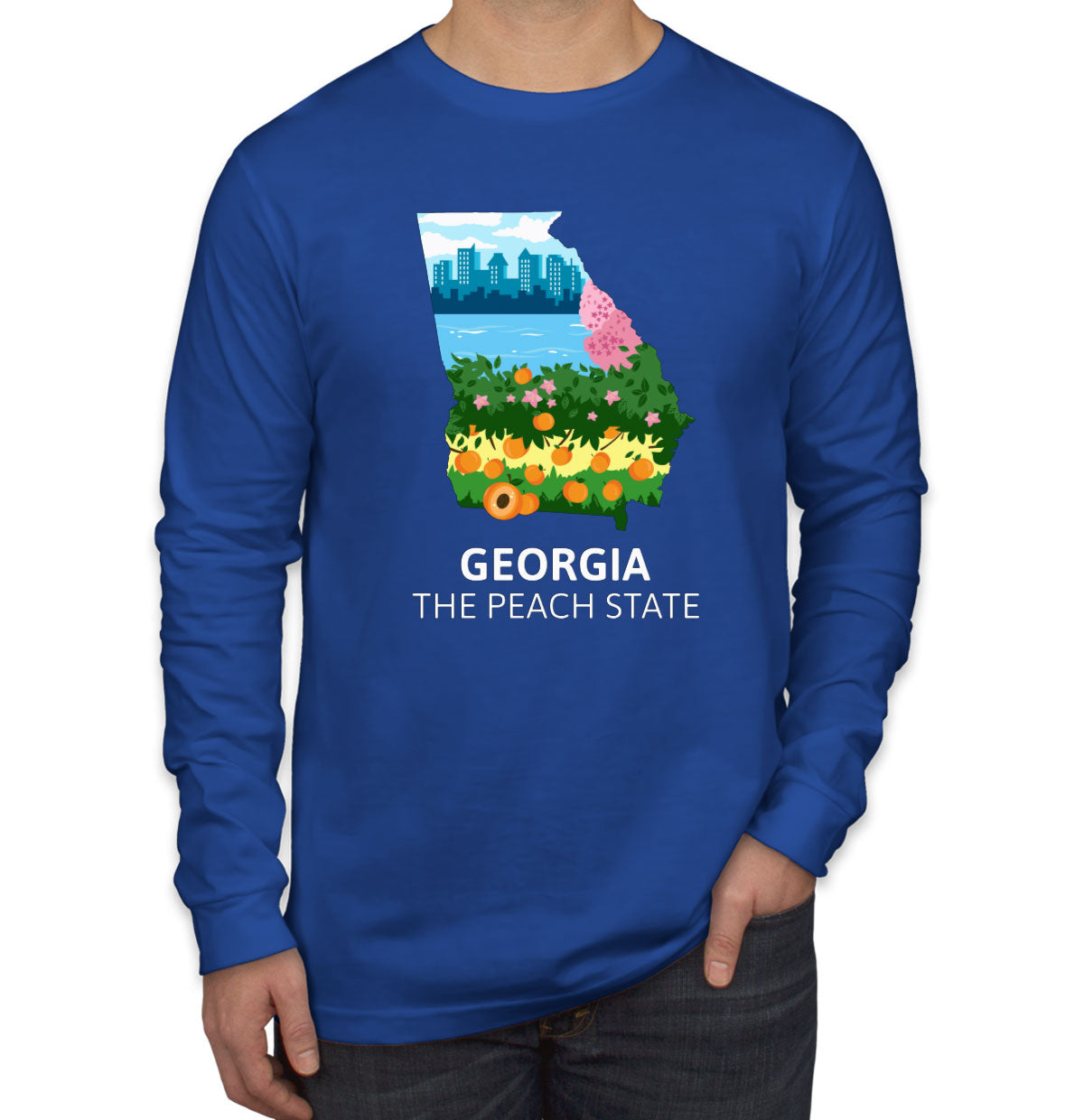 Georgia The Peach State Men's Long Sleeve Shirt