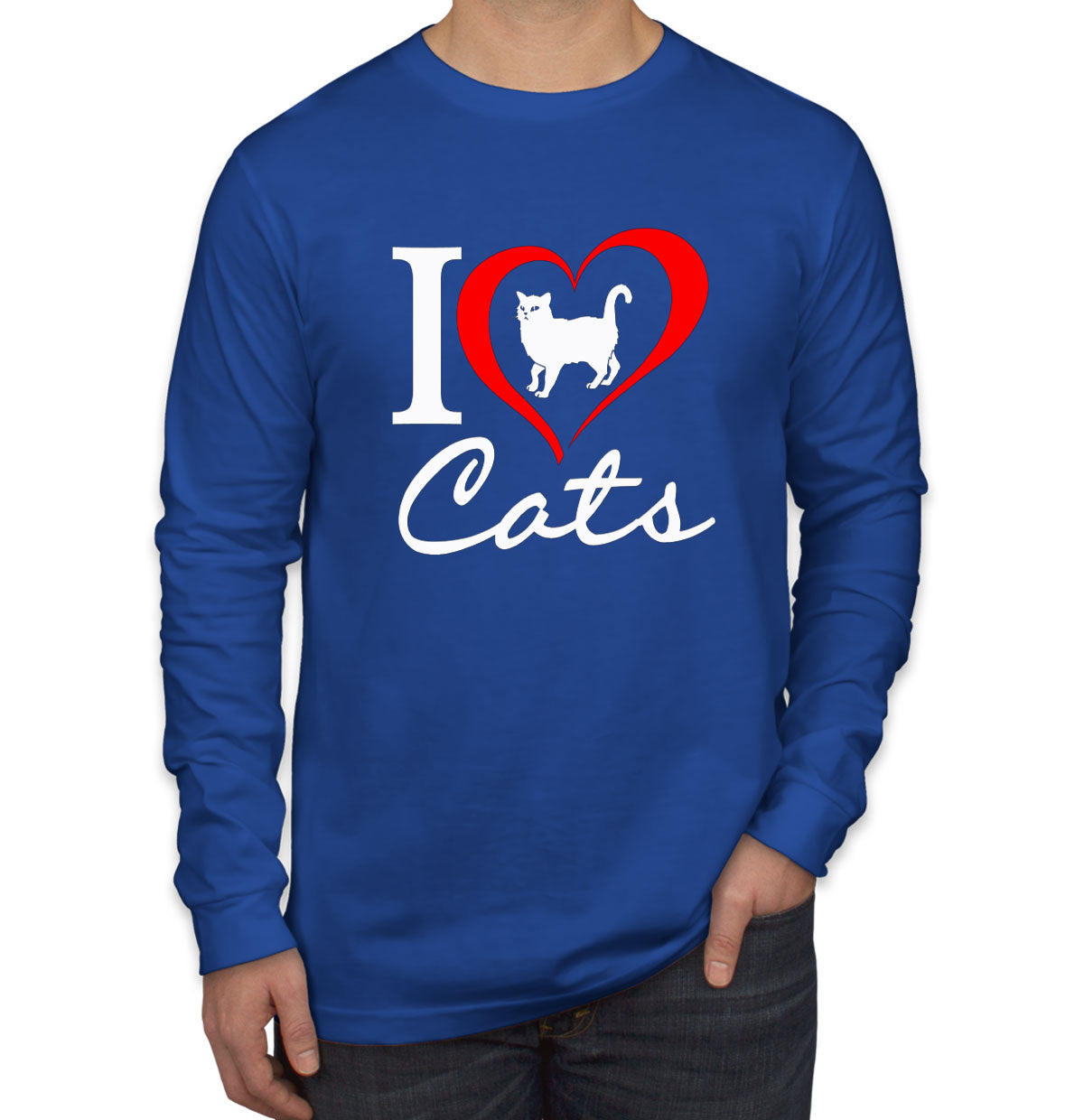 I Love Cats Men's Long Sleeve Shirt