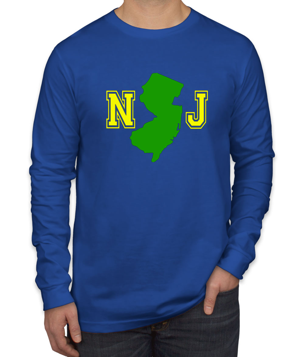 New Jersey NJ Map Men's Long Sleeve Shirt