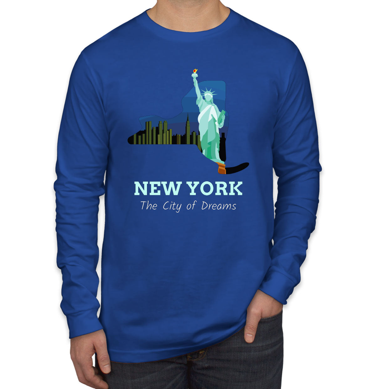 New York The City Of Dreams Men's Long Sleeve Shirt