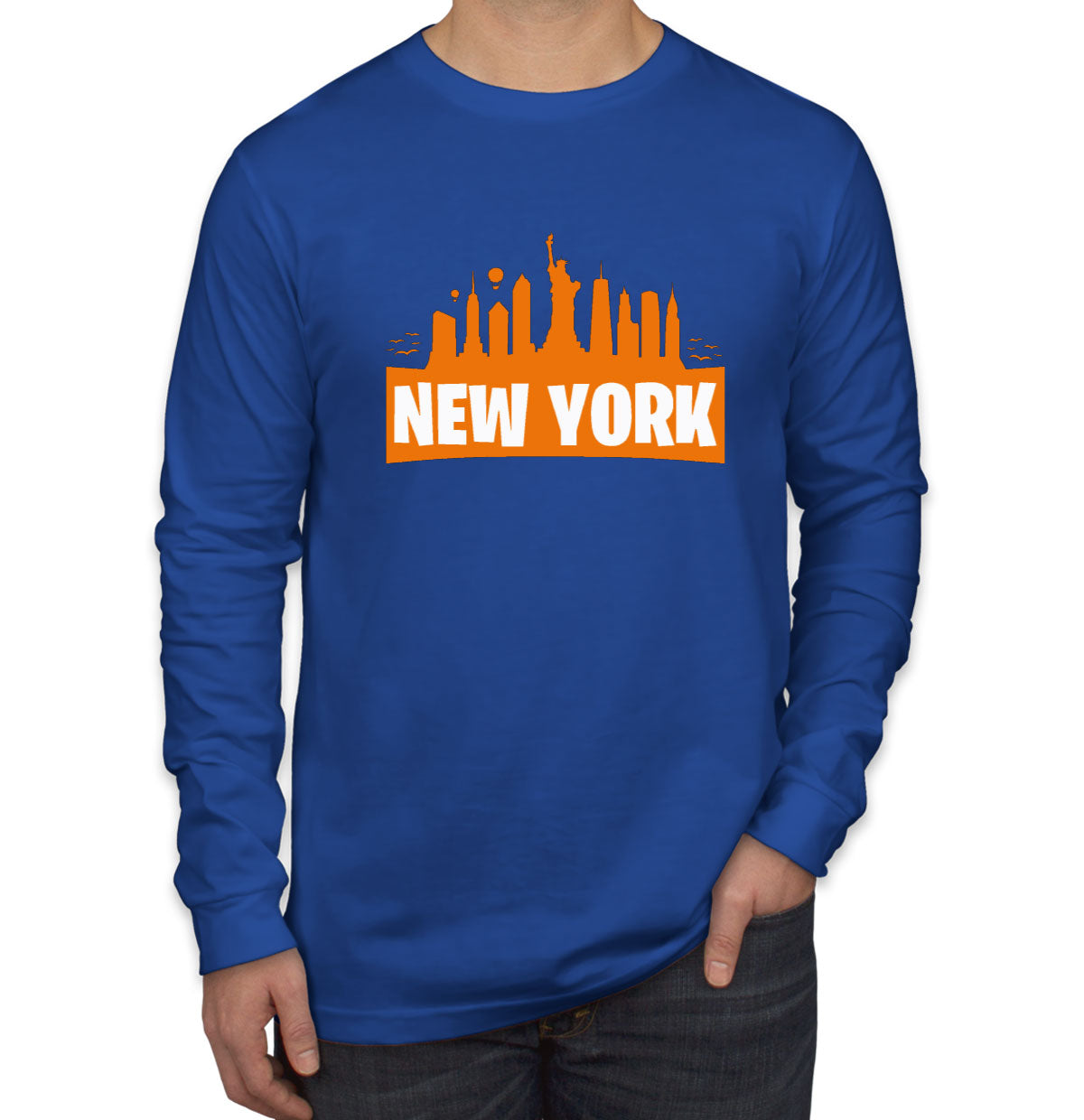 New York City Silhouette Men's Long Sleeve Shirt