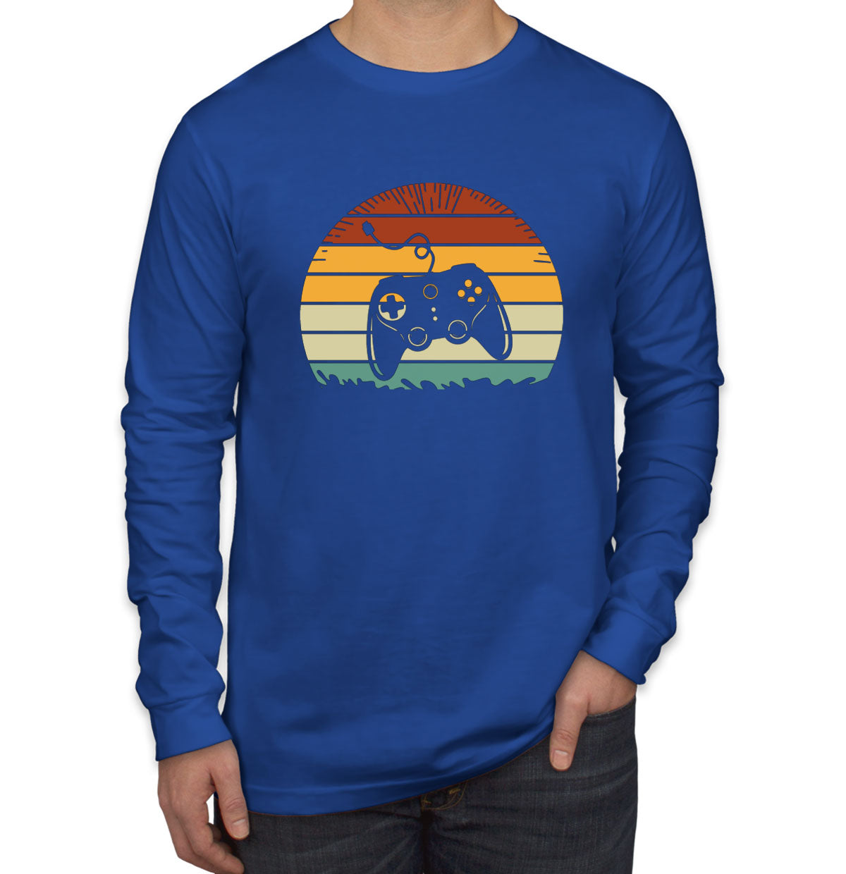 Retro Sunset Gaming Long Sleeve Shirt