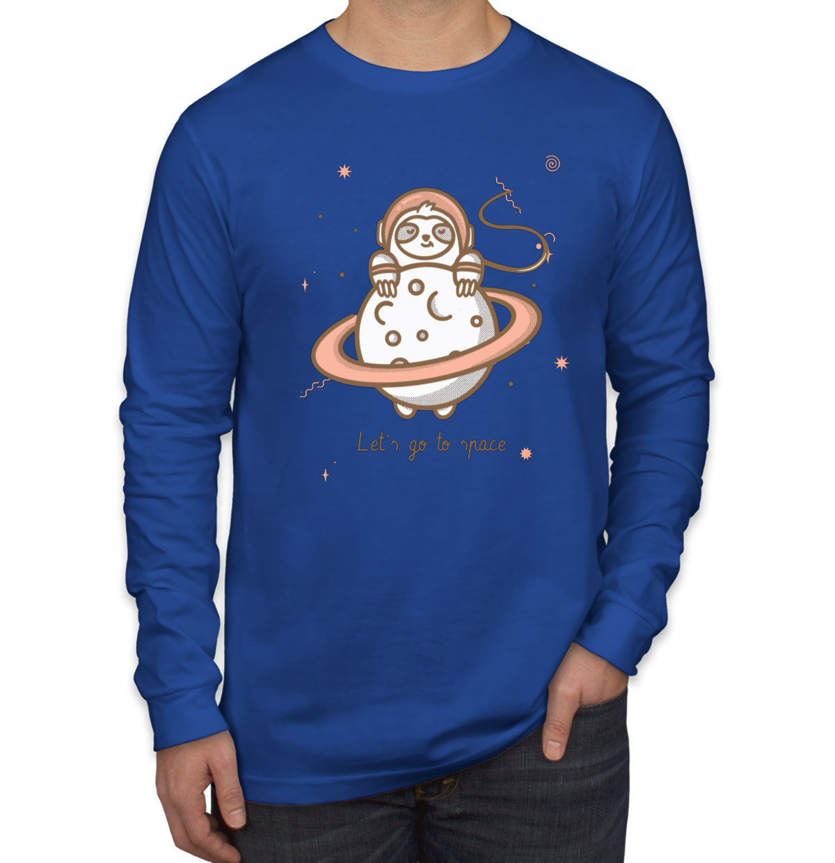 A Sloth In Space Men's Long Sleeve Shirt