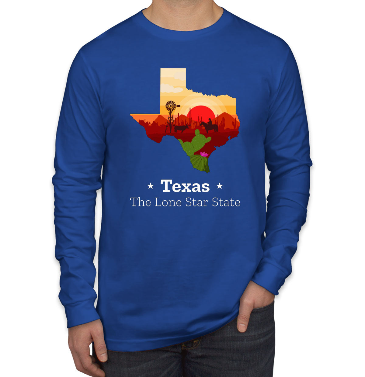 Texas The Lone Star State Men's Long Sleeve Shirt