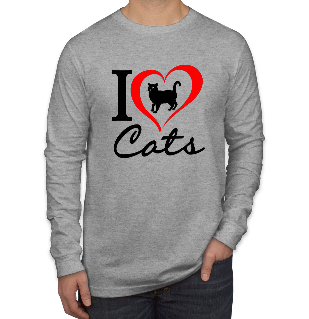 I Love Cats Men's Long Sleeve Shirt
