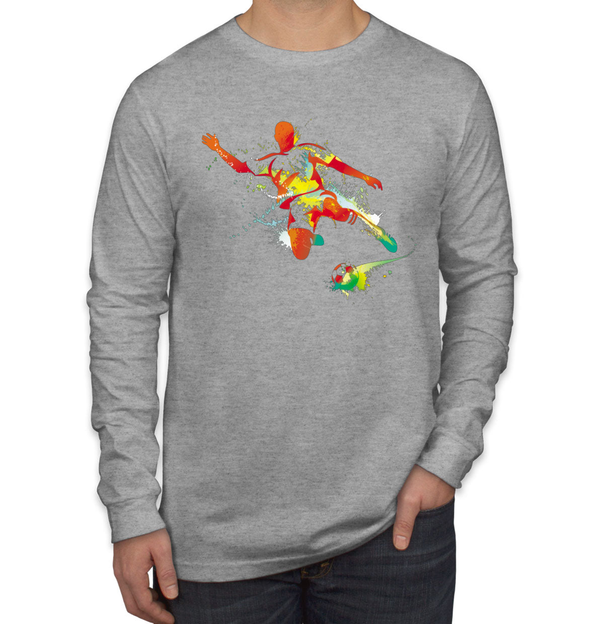 Colorful Soccer Player Long Sleeve Shirt