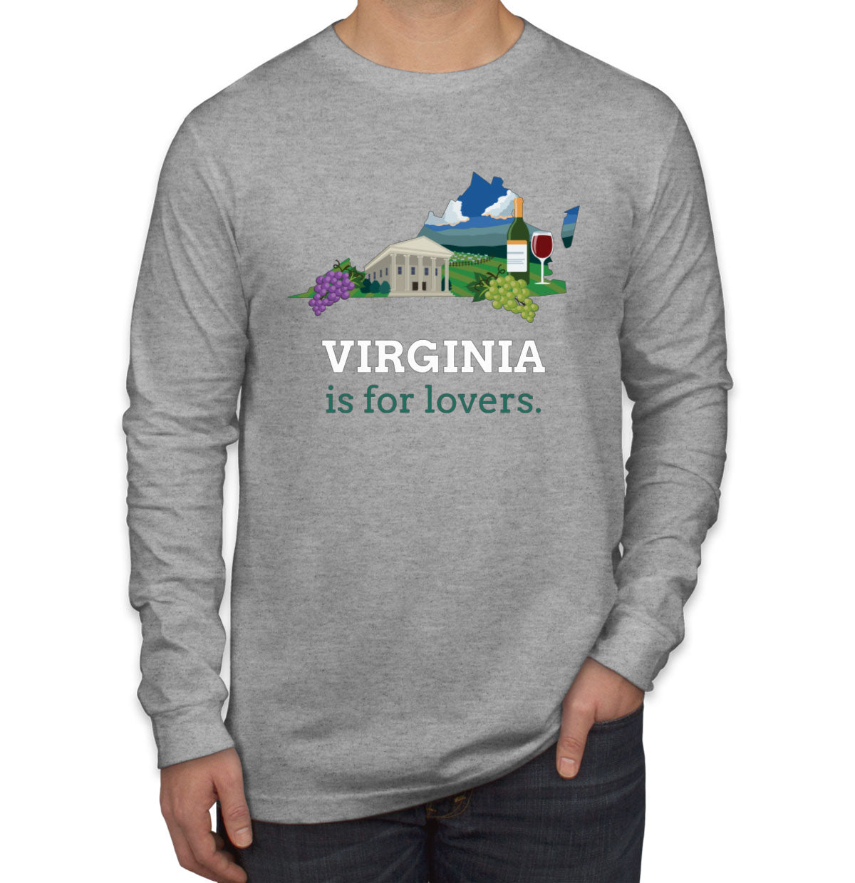 Virginia Is For Lovers Men's Long Sleeve Shirt