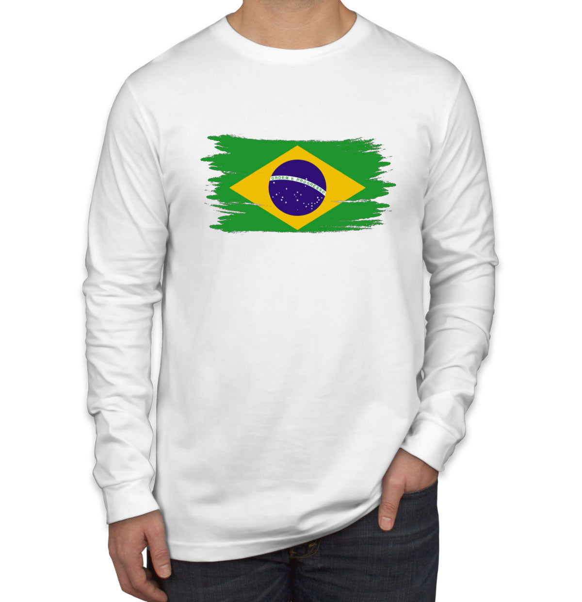 Brazil Flag Men's Long Sleeve Shirt