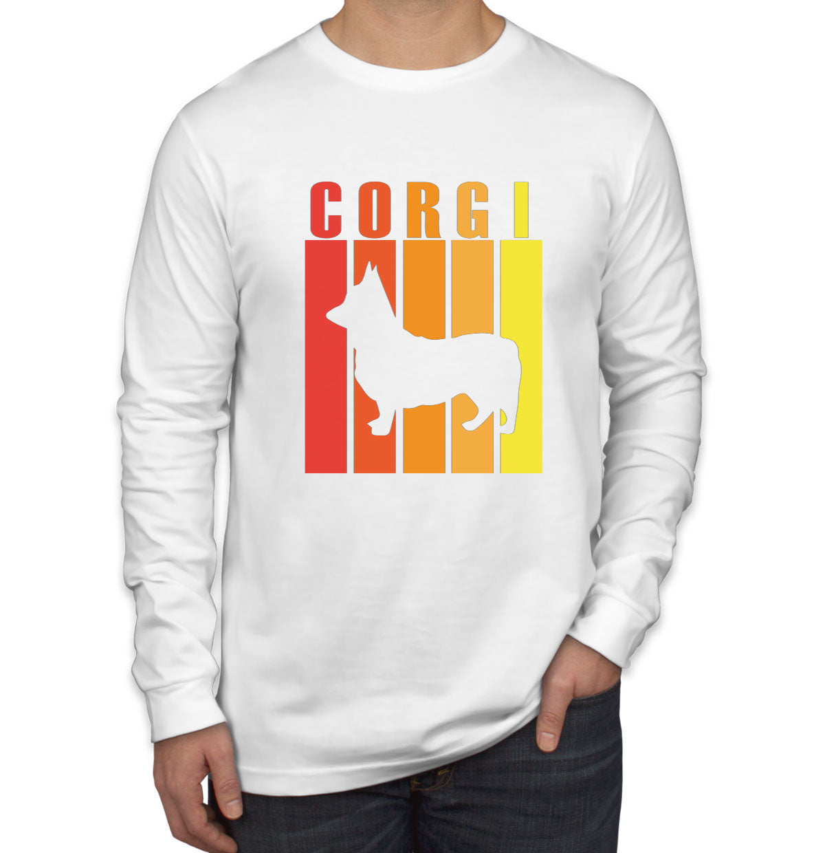Pembroke Welsh Corgi Dog Men's Long Sleeve Shirt