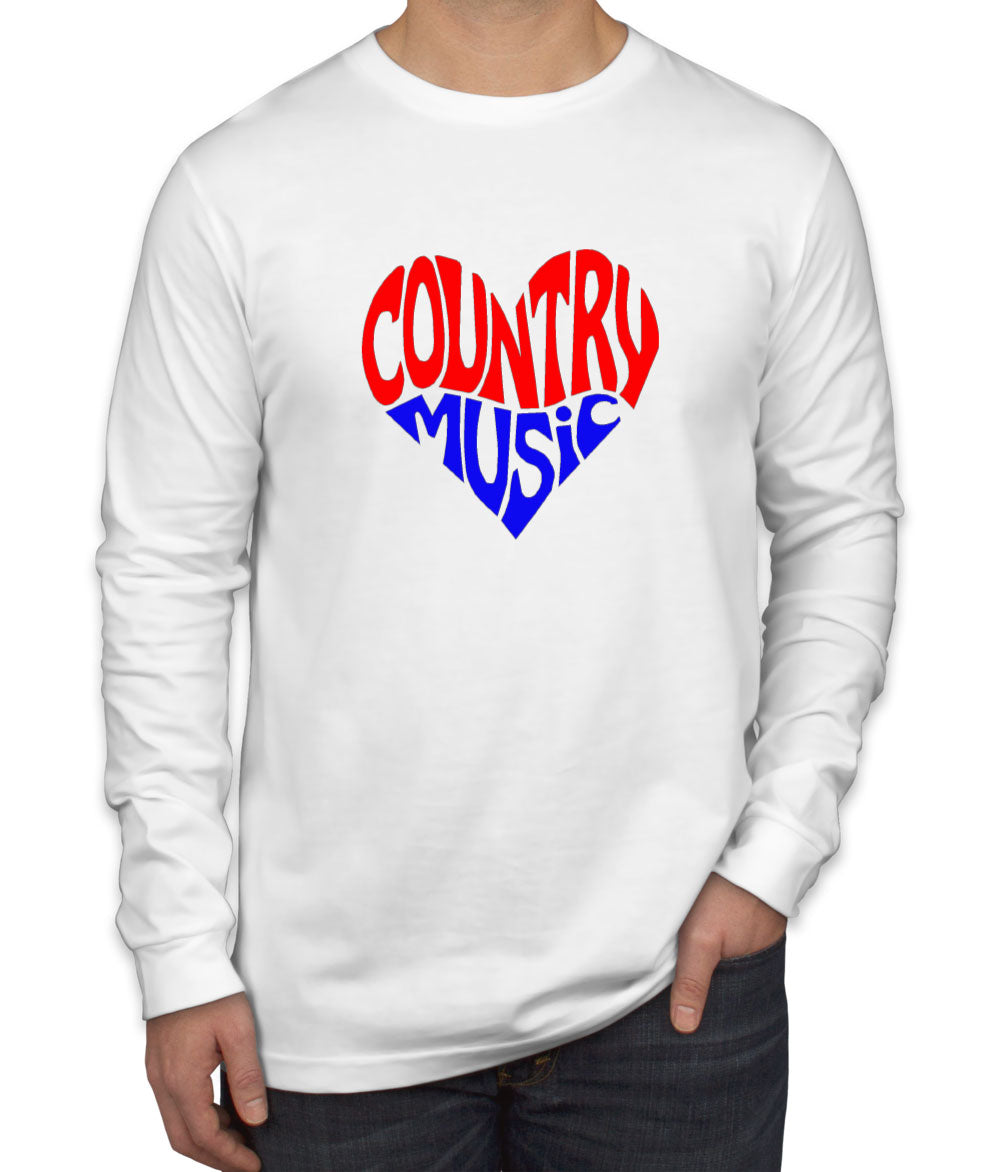 Country Music Heart Men's Long Sleeve Shirt