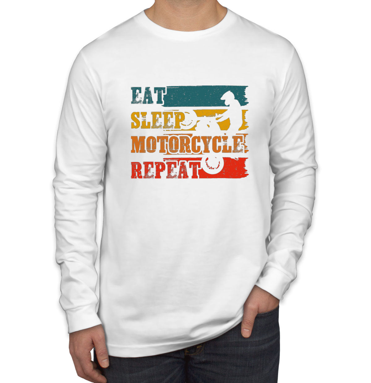 Eat Sleep Motorcycle Repeat Long Sleeve Shirt