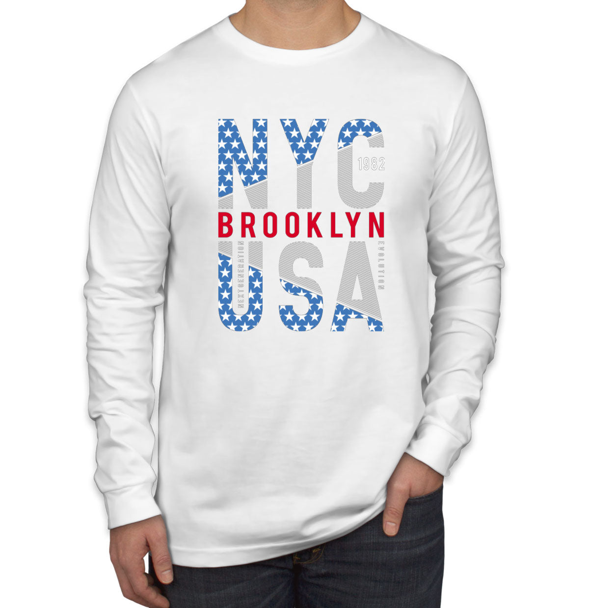 Brooklyn NYC USA Men's Long Sleeve Shirt