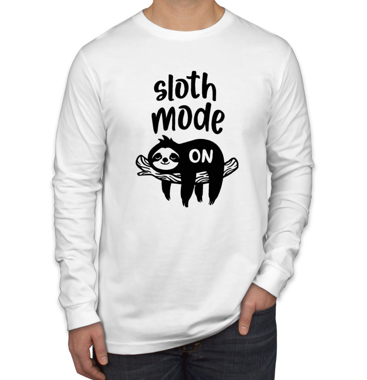 Sloth Mode On Men's Long Sleeve Shirt