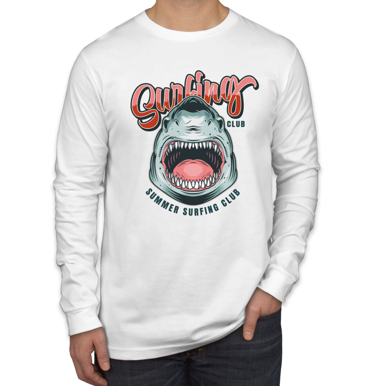 Surfing Club Shark Men's Long Sleeve Shirt