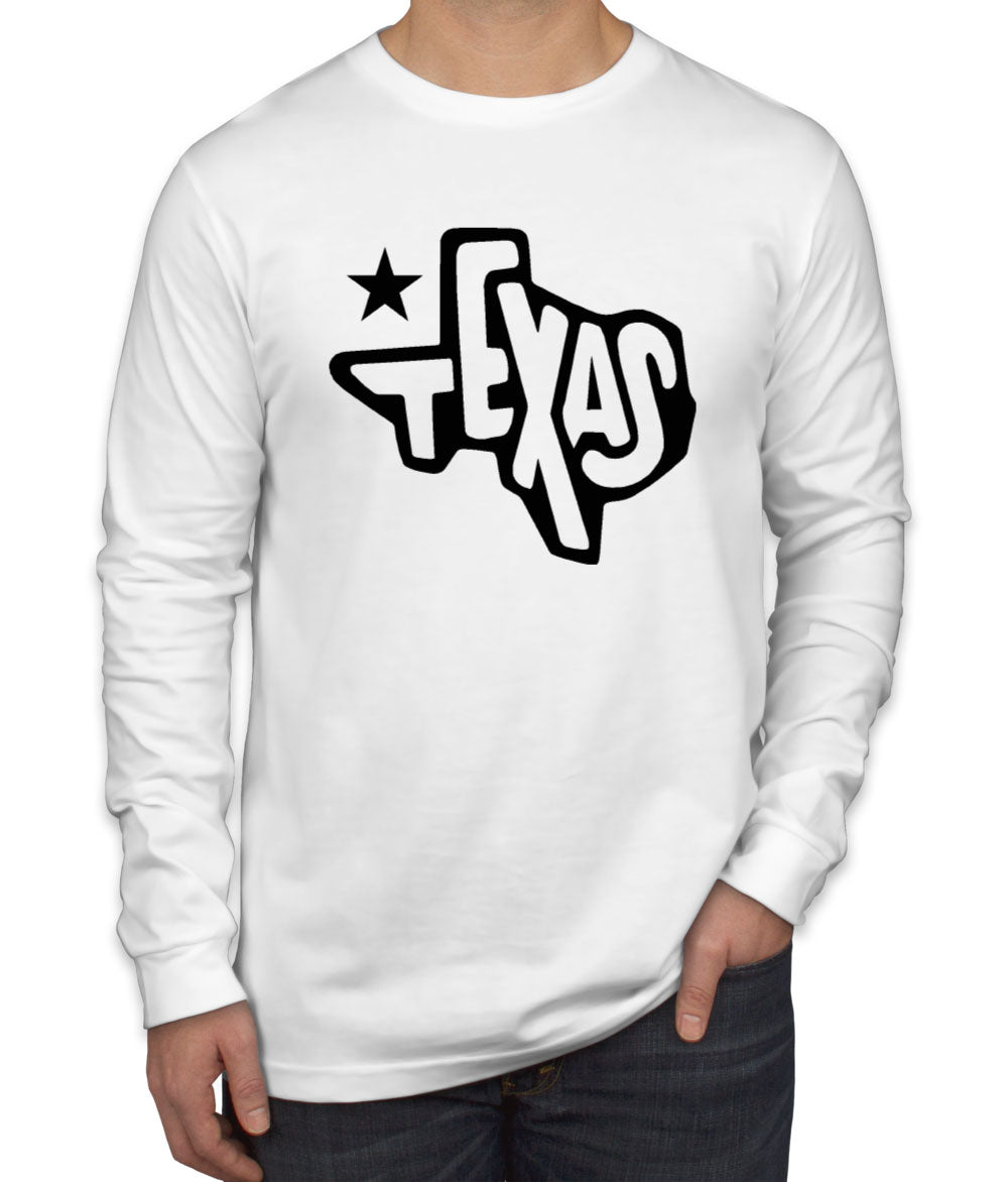 Texas Map Men's Long Sleeve Shirt