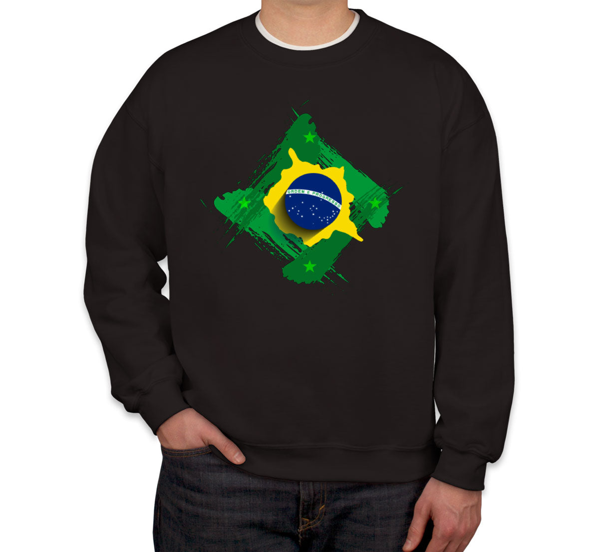 Brazil Flag Diamond Shape Unisex Sweatshirt