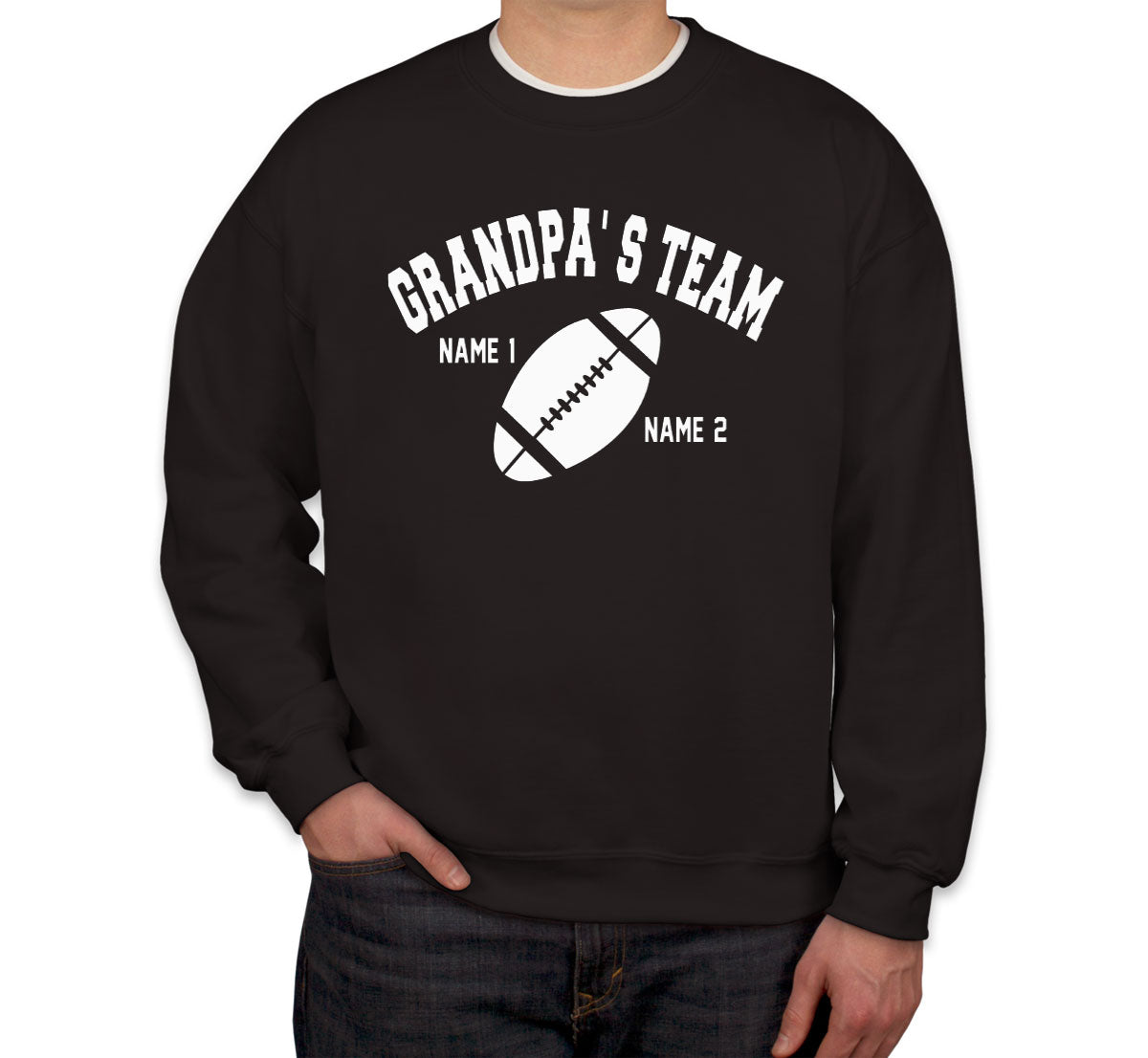 Grandpa's Team Custom 2 Names Unisex Sweatshirt