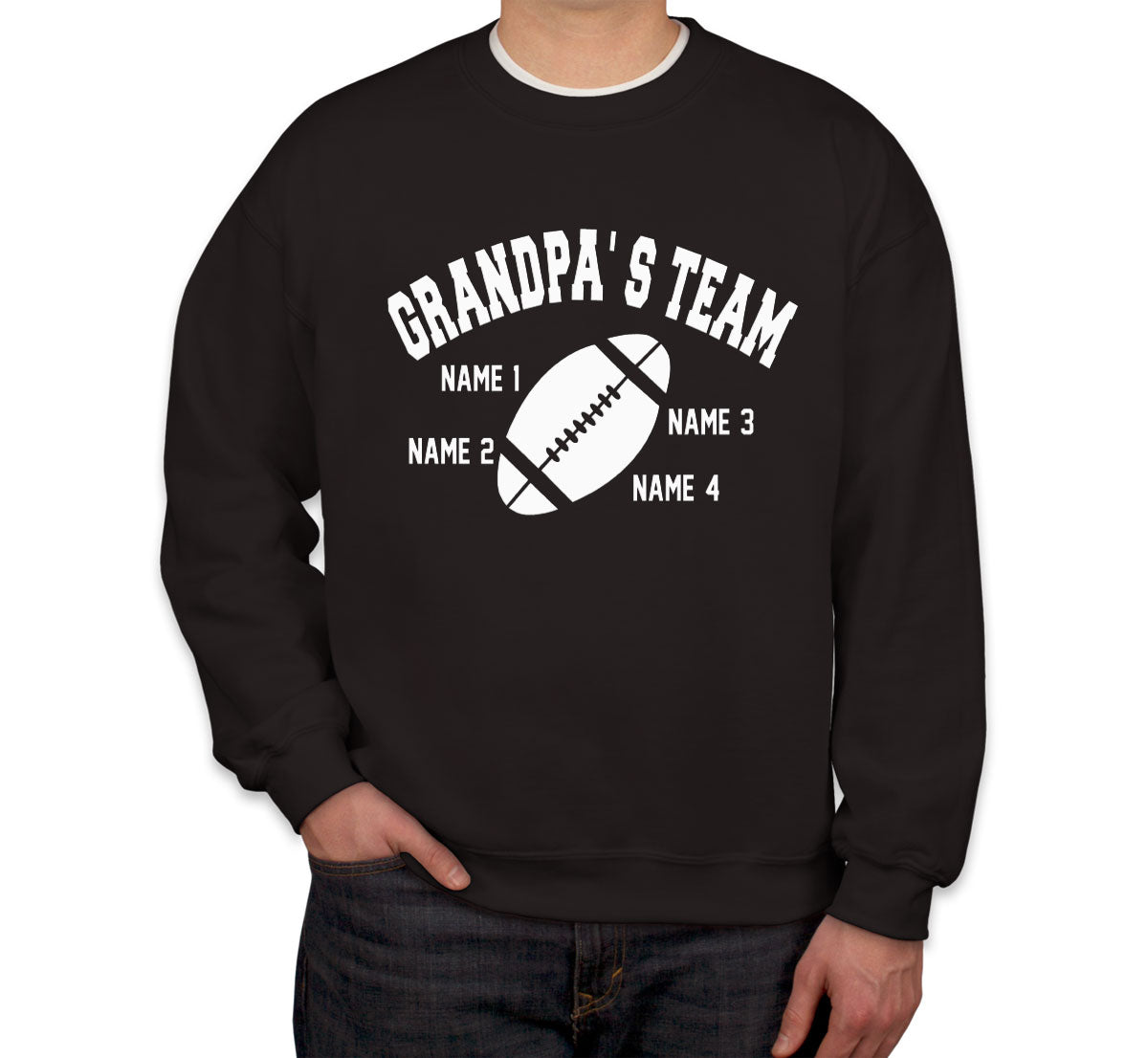 Grandpa's Team Custom 4 Names Unisex Sweatshirt