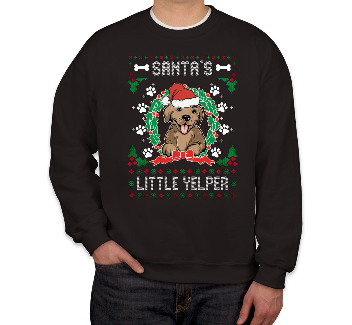 Santa's Little Yelper Ugly Unisex Sweatshirt