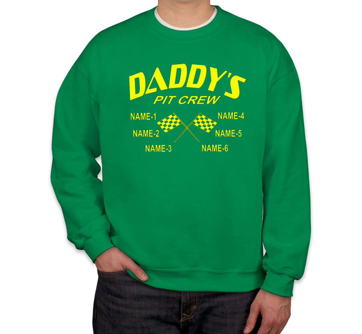 Daddy's Pit Crew Custom 6 Names Unisex Sweatshirt