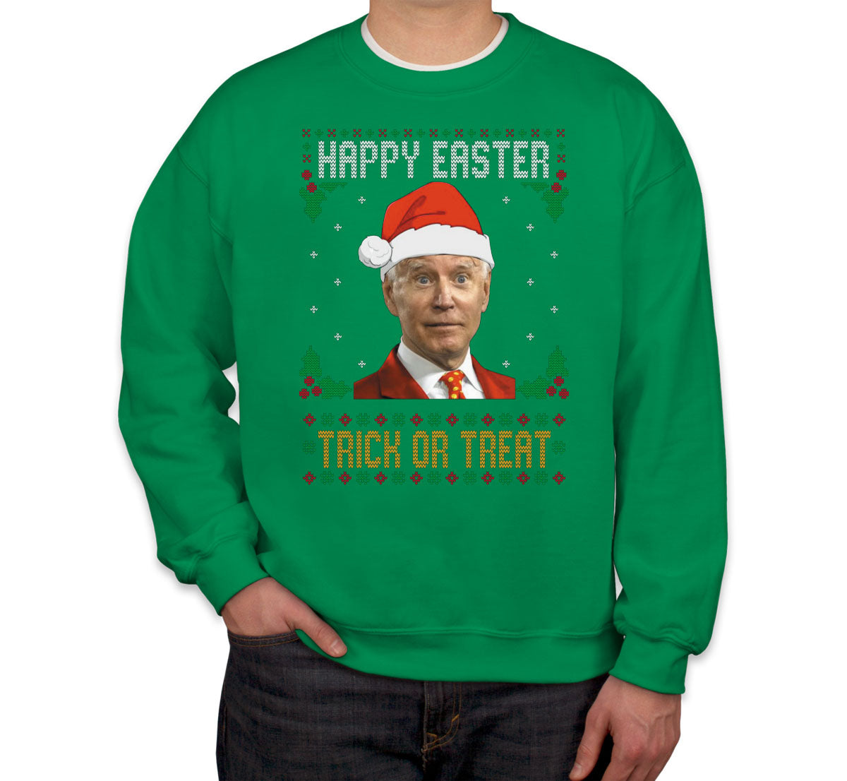 Funny Santa Joe Biden Happy Easter Ugly Unisex Sweatshirt