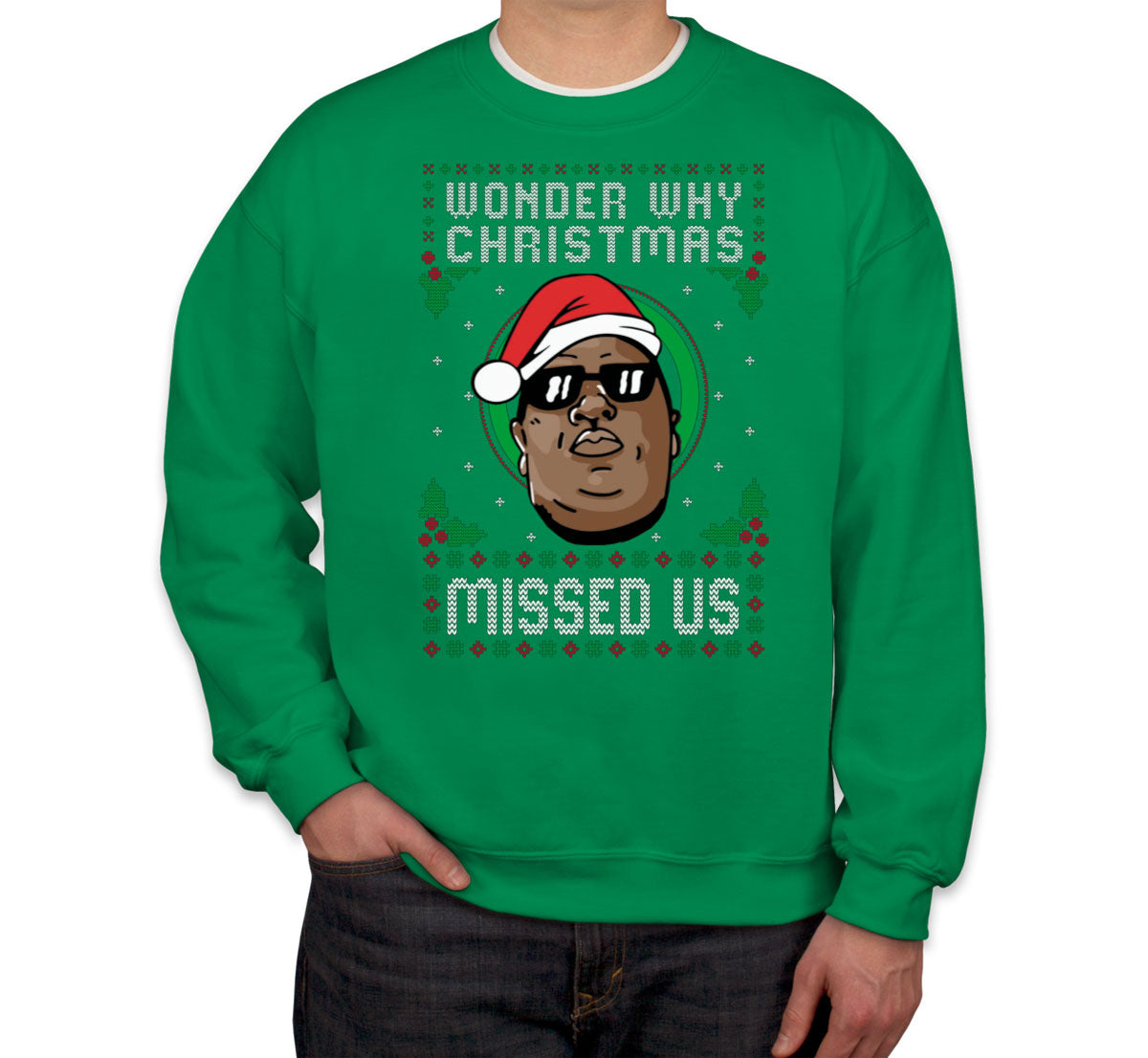 Notorious B.I.G. Wonder Why Christmas Missed Us Ugly Unisex Sweatshirt