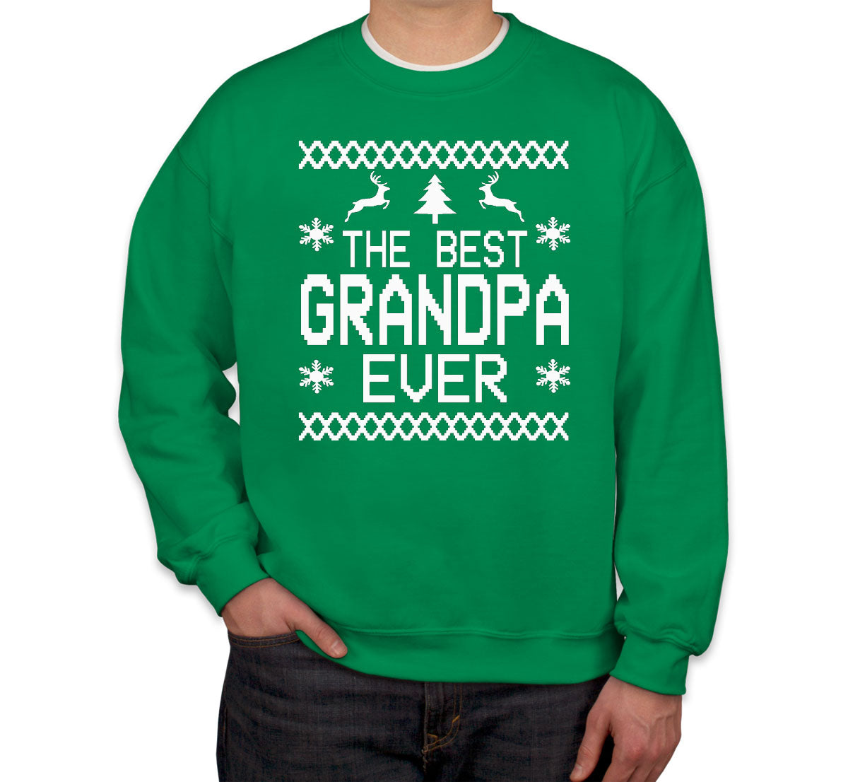 Best Grandpa Ever Ugly Christmas Design Unisex Sweatshirt