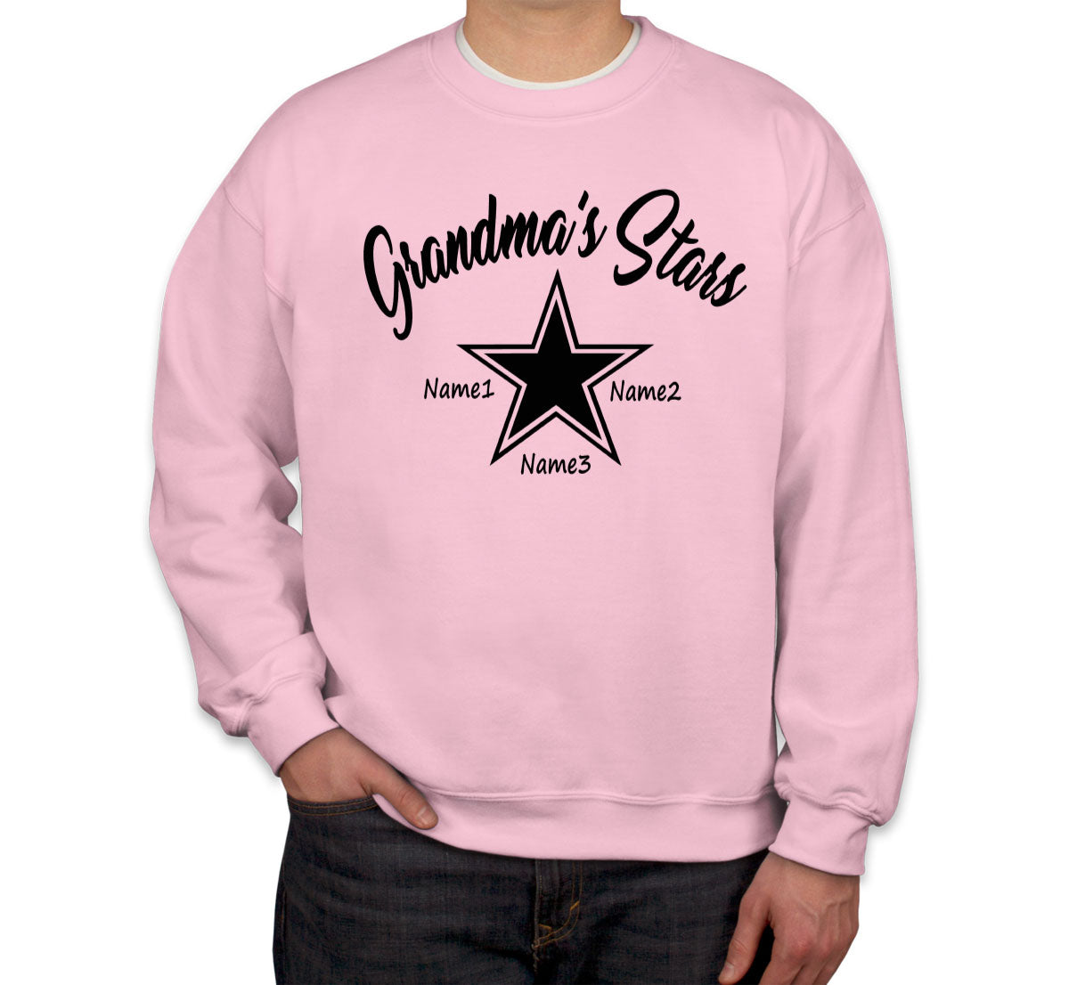 Grandma's Stars Custom 3 Names Unisex Sweatshirt