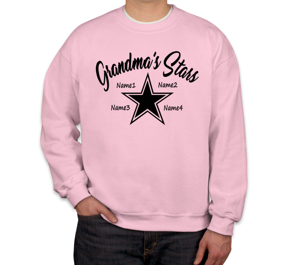 Grandma's Stars Custom 4 Names Unisex Sweatshirt