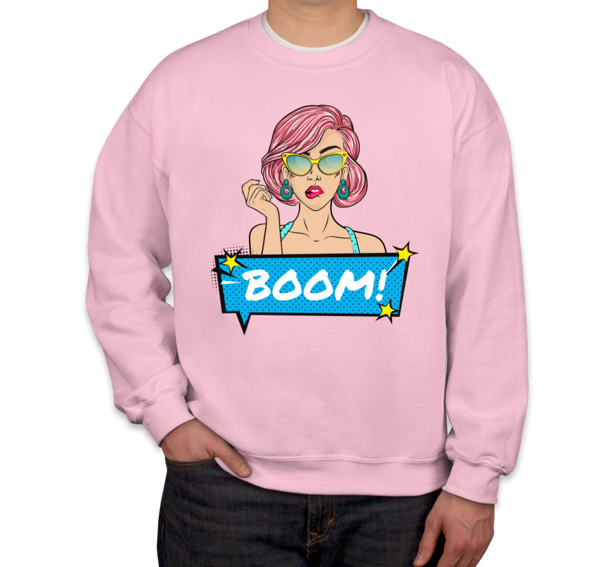 Retro Pop Art Lady Unisex Sweatshirt