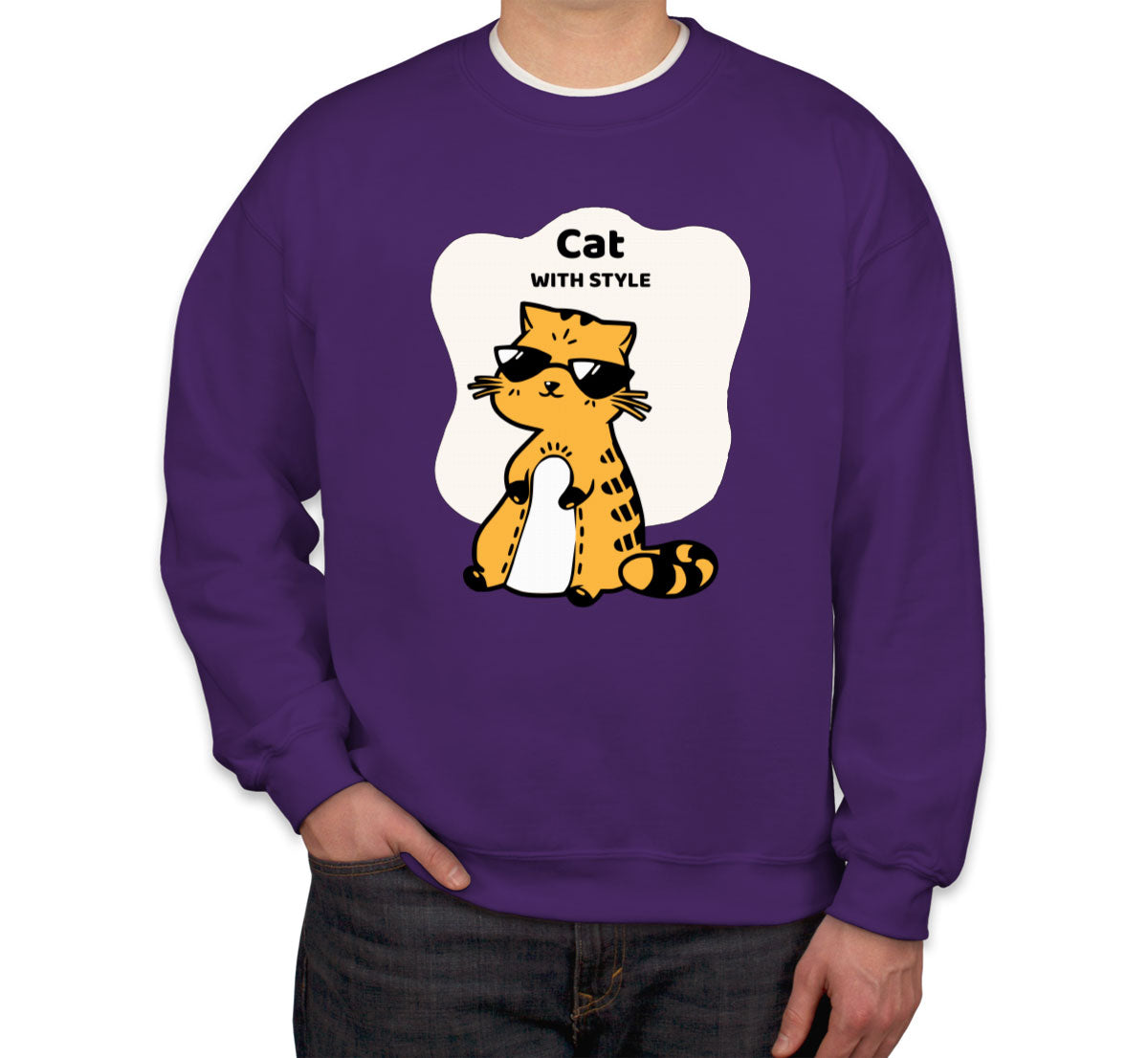 Cat With Style Unisex Sweatshirt