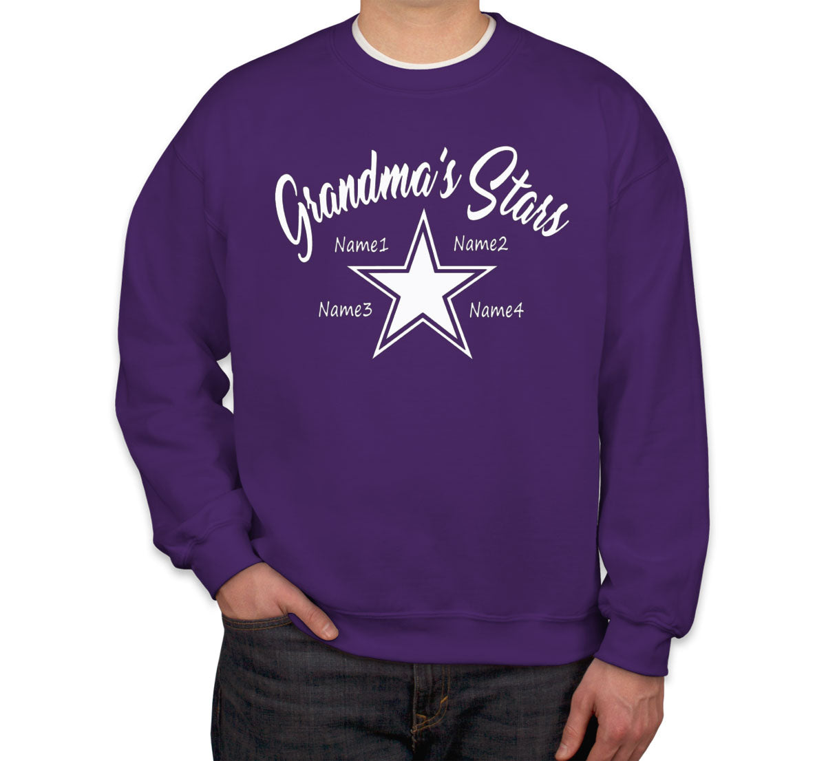 Grandma's Stars Custom 4 Names Unisex Sweatshirt