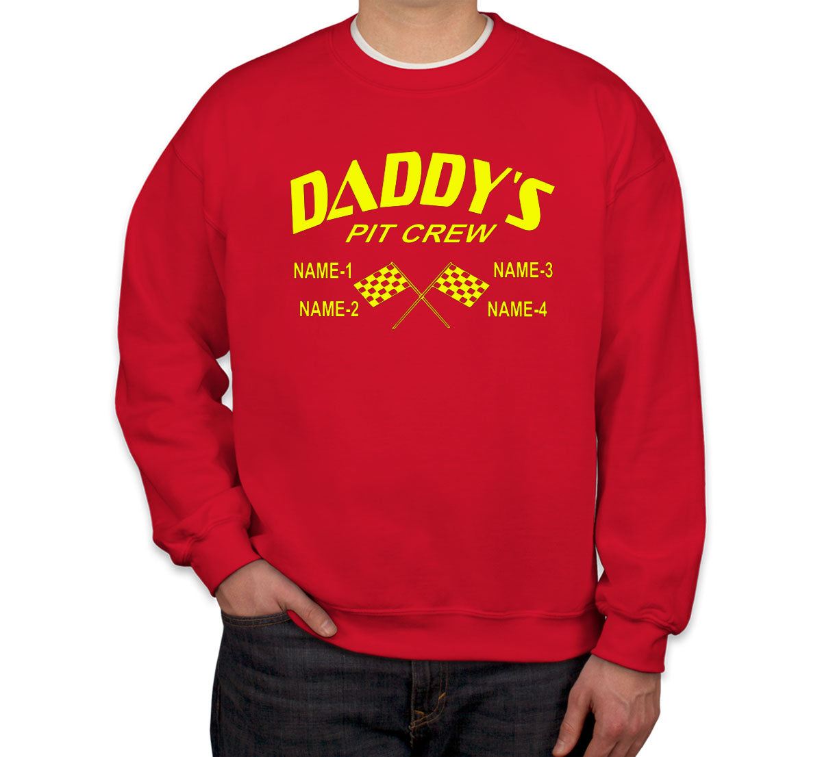 Daddy's Pit Crew Custom 4 Names Unisex Sweatshirt