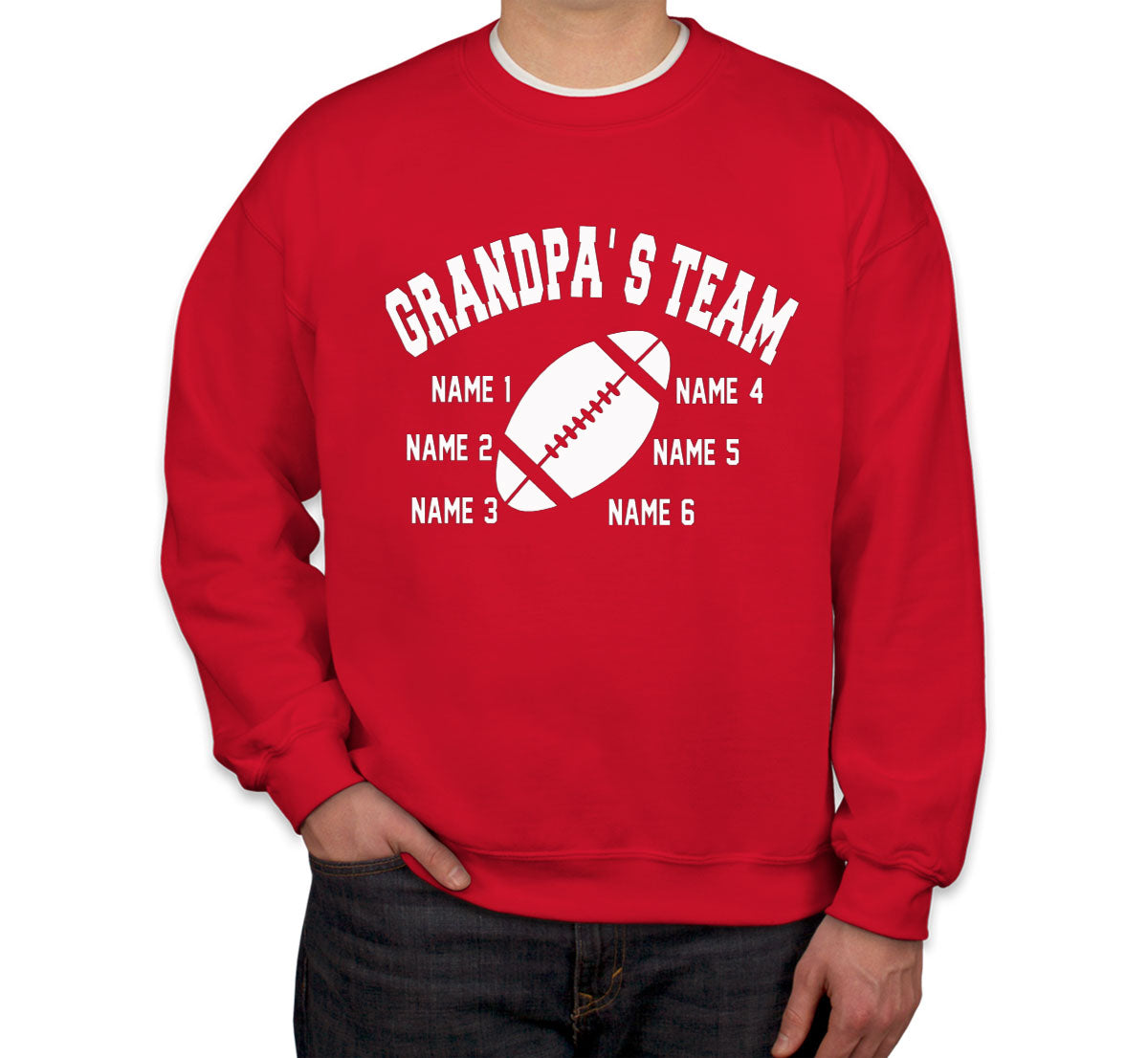 Grandpa's Team Custom 6 Names Unisex Sweatshirt