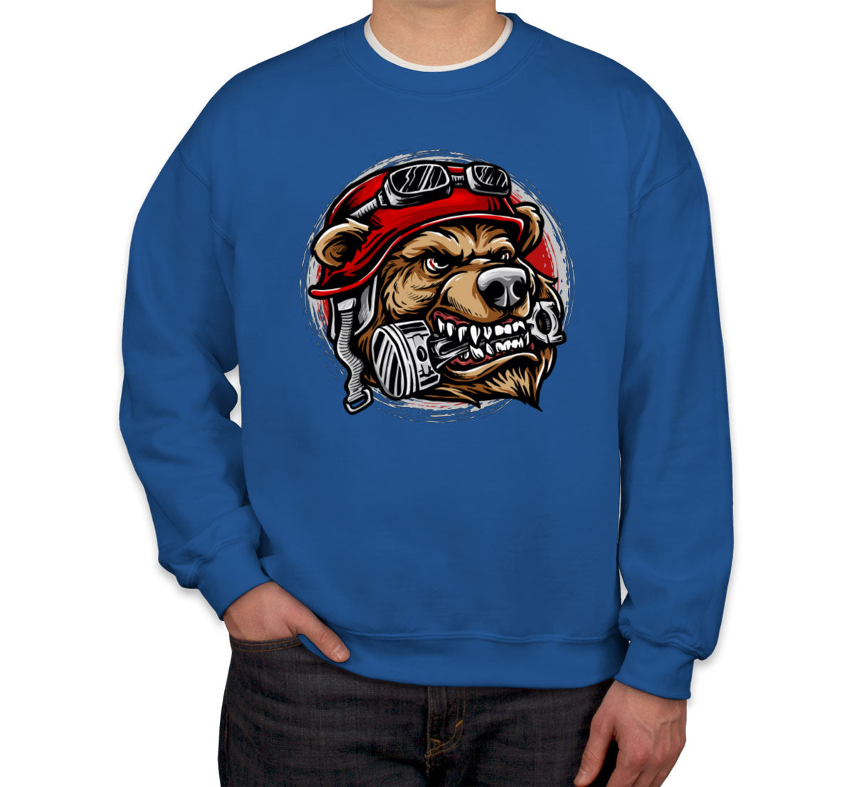 Biker Bear With Helmet Unisex Sweatshirt