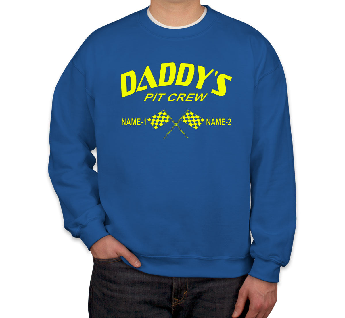 Daddy's Pit Crew Custom 2 Names Unisex Sweatshirt