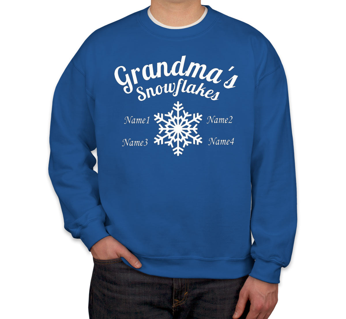 Grandma's Snowflakes Custom 4 Names Unisex Sweatshirt